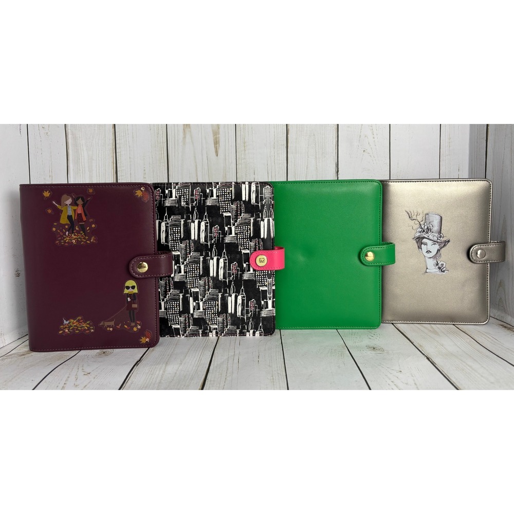 4 Paper Studio Recollections Planner Covers Cityscape Green Silver Maroon B6